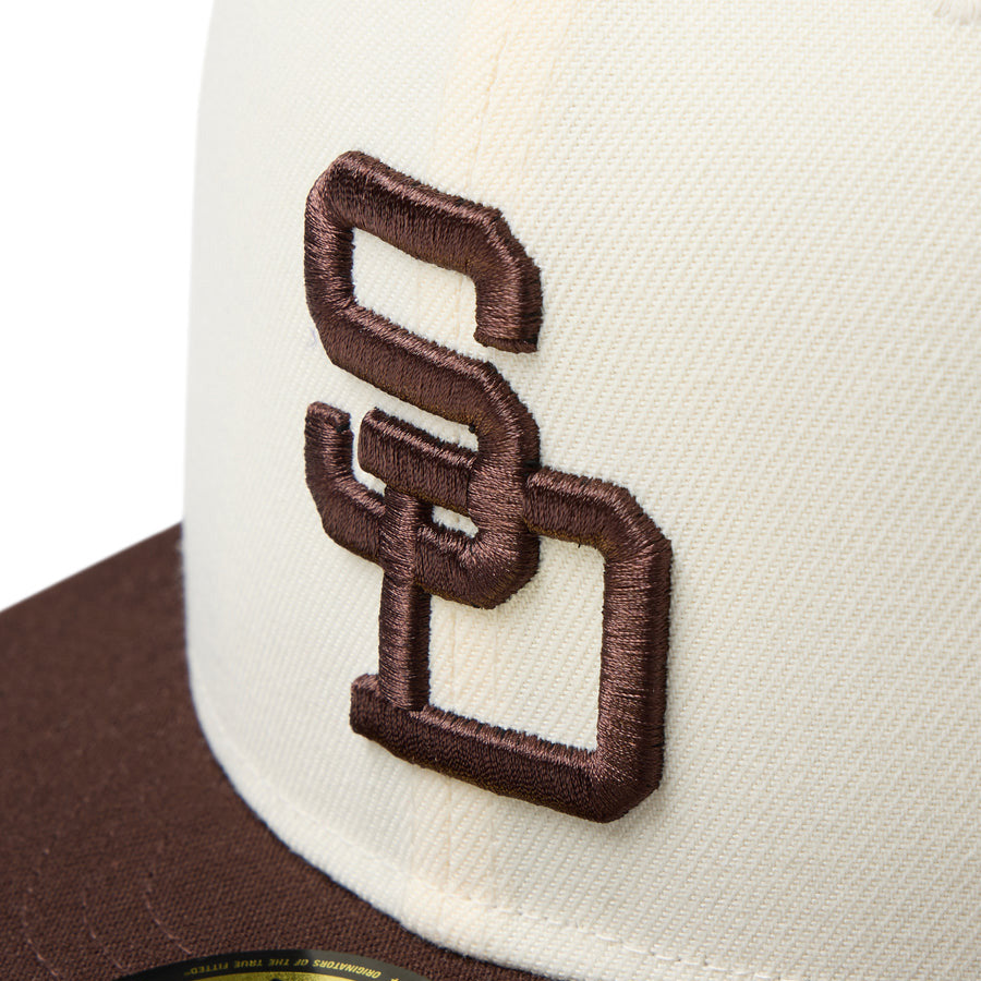 59FIFTY MLB 2-Tone サンディエゴ・パドレス クーパーズタウン ワインコルク バーントウッドバイザー