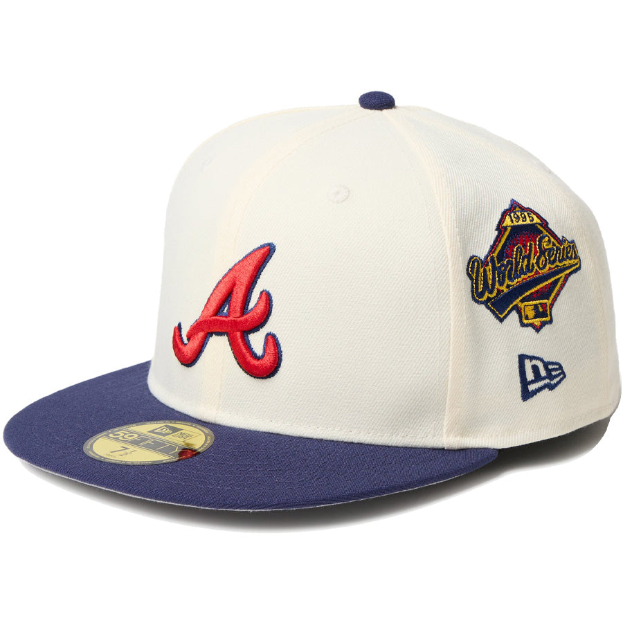 59FIFTY MLB 2-Tone アトランタ・ブレーブス クーパーズタウン ワインコルク ライトネイビーバイザー
