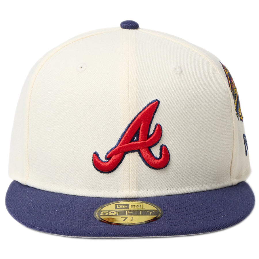 59FIFTY MLB 2-Tone アトランタ・ブレーブス クーパーズタウン ワインコルク ライトネイビーバイザー