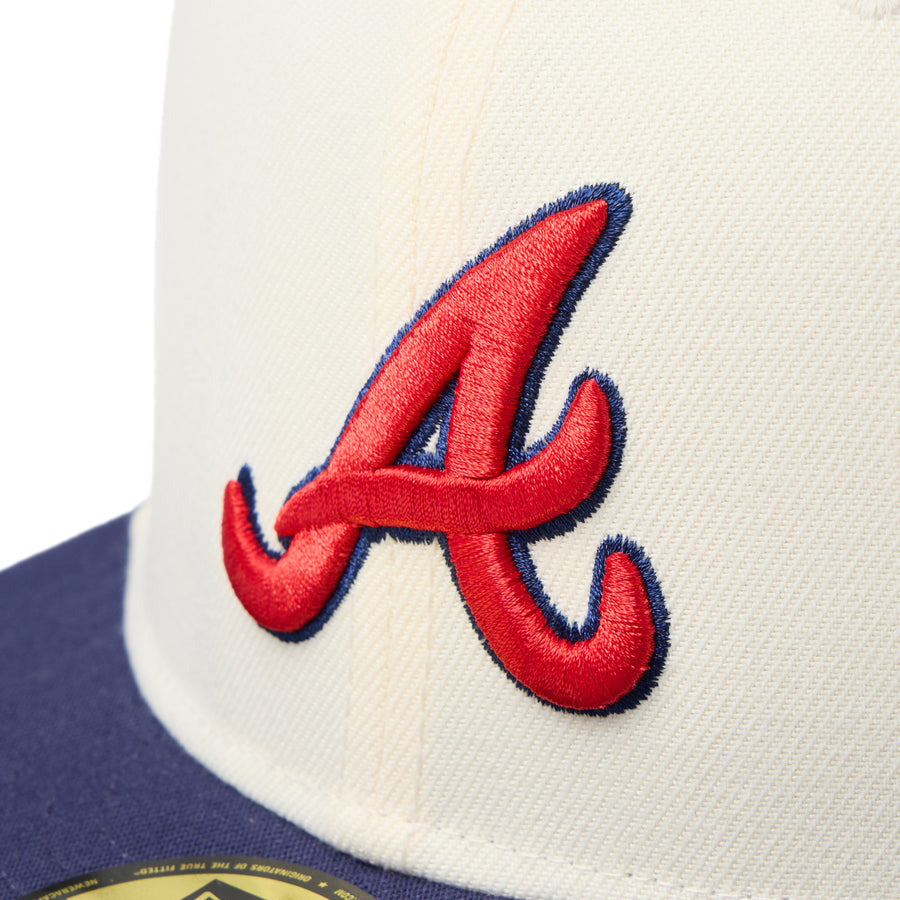 59FIFTY MLB 2-Tone アトランタ・ブレーブス クーパーズタウン ワインコルク ライトネイビーバイザー