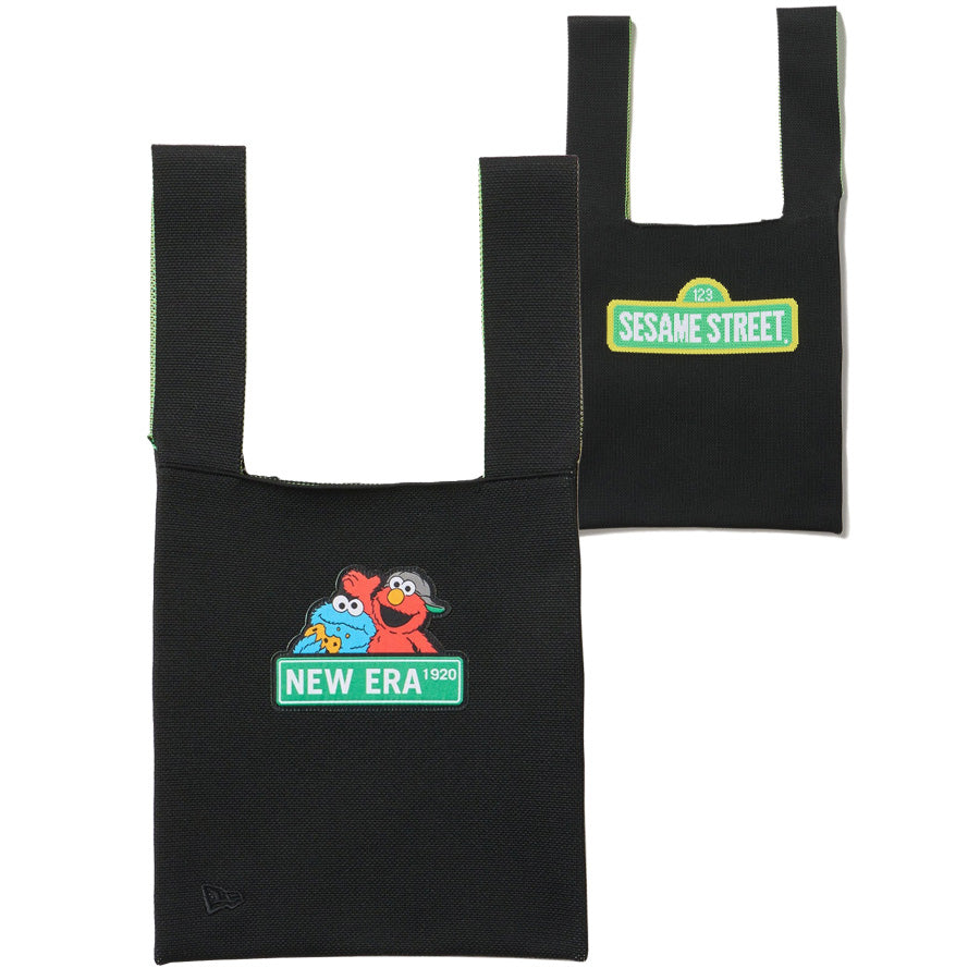ニットトートバッグ SESAME STREET セサミストリート NEW ERA ブラック
