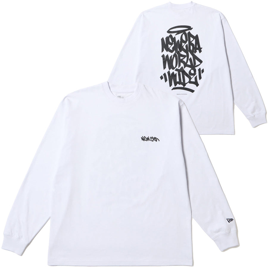長袖 オーバーサイズド コットン Tシャツ Tagging ホワイト