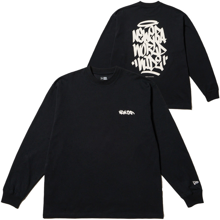 長袖 オーバーサイズド コットン Tシャツ Tagging ブラック