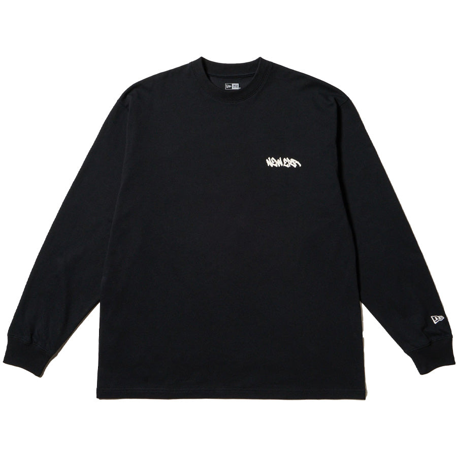 長袖 オーバーサイズド コットン Tシャツ Tagging ブラック