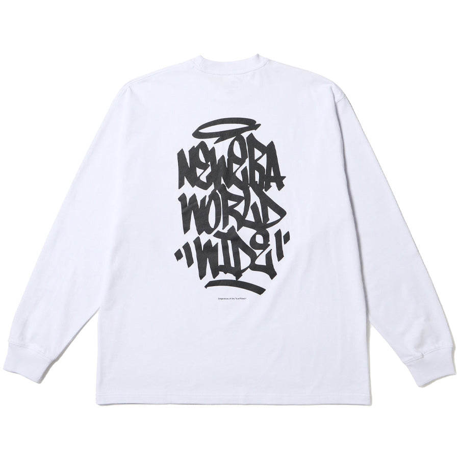 長袖 オーバーサイズド コットン Tシャツ Tagging ホワイト