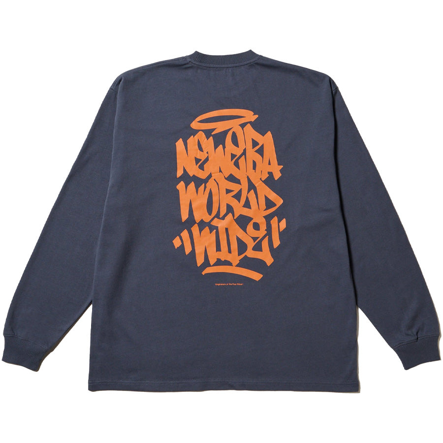 長袖 オーバーサイズド コットン Tシャツ Tagging スレートグレー