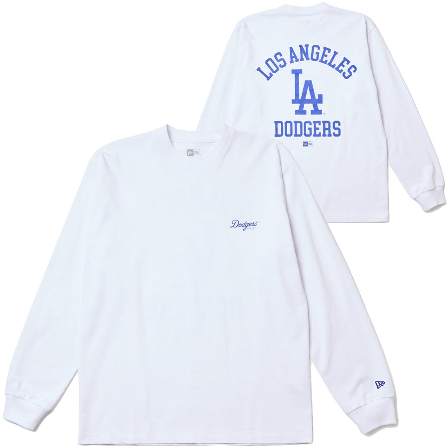 長袖 コットン Tシャツ ロサンゼルス・ドジャース ホワイト レギュラーフィット