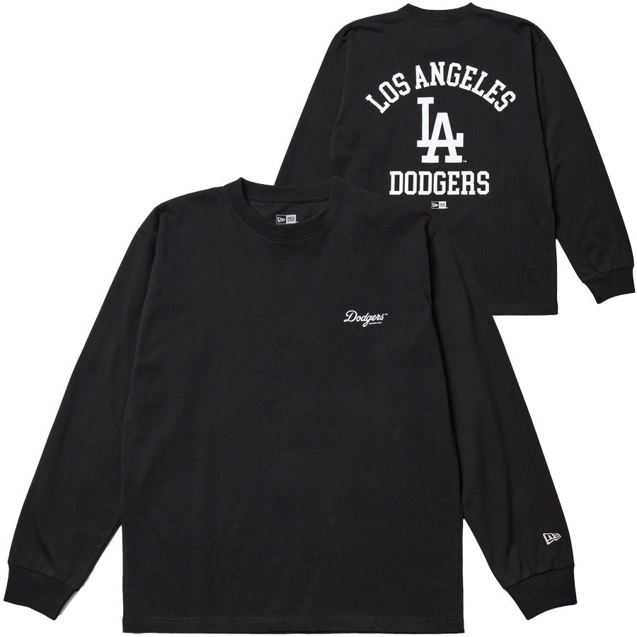 長袖 コットン Tシャツ ロサンゼルス・ドジャース ブラック レギュラーフィット