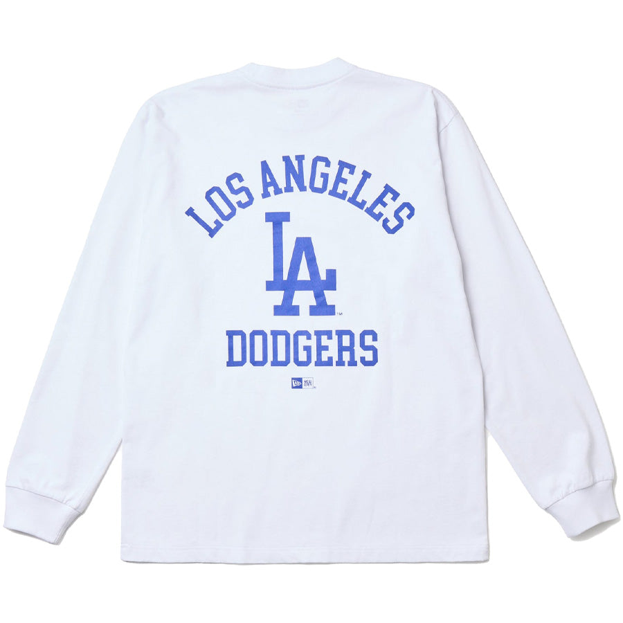長袖 コットン Tシャツ ロサンゼルス・ドジャース ホワイト レギュラーフィット