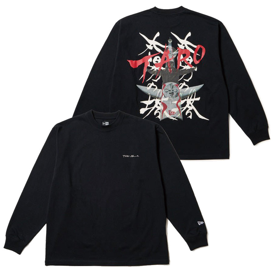 長袖 オーバーサイズド コットン Tシャツ TARO OKAMOTO 岡本太郎 太陽の塔 ブラック