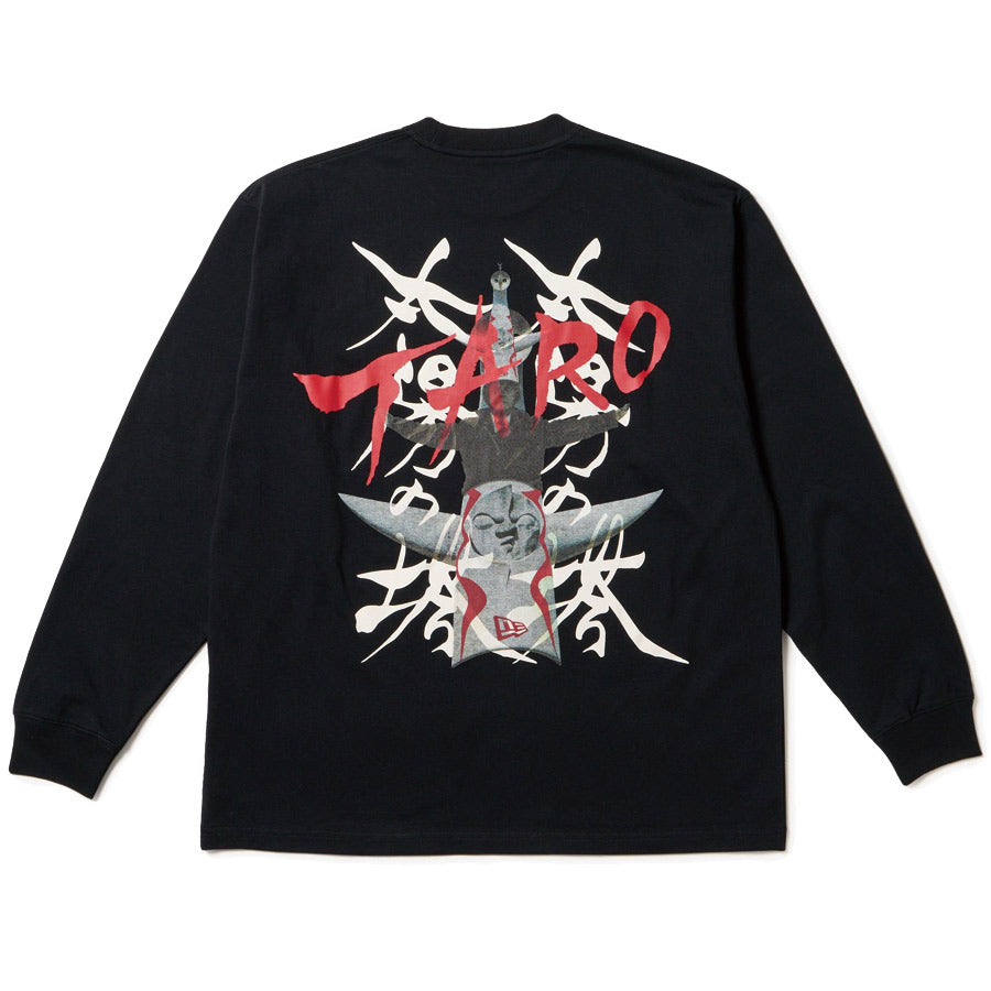 長袖 オーバーサイズド コットン Tシャツ TARO OKAMOTO 岡本太郎 太陽の塔 ブラック