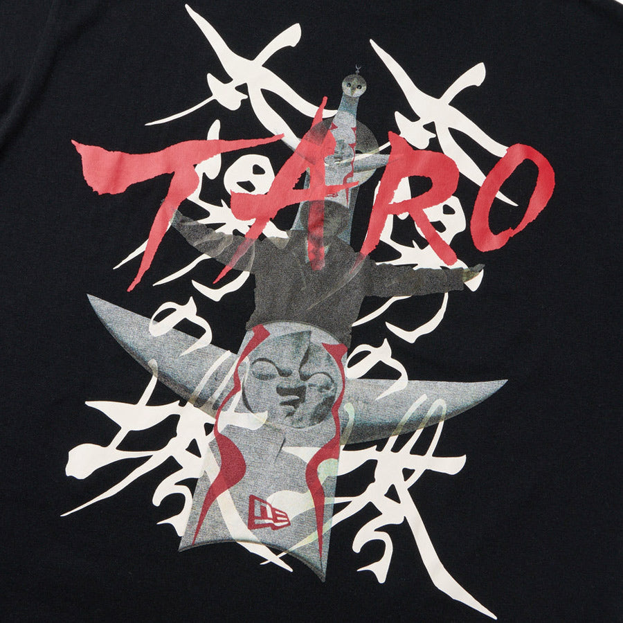 長袖 オーバーサイズド コットン Tシャツ TARO OKAMOTO 岡本太郎 太陽の塔 ブラック