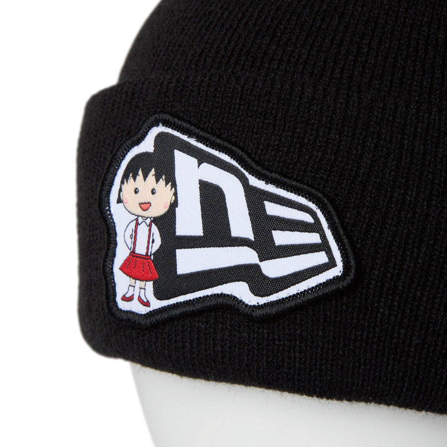 ベーシック カフニット ちびまる子ちゃん フラッグロゴ ブラック