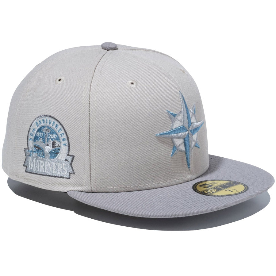 レア【ニューエラ×マリナーズ】ASG2023カスタム キャップ グレー×青ブルー ニューエラ キャップ NEW ERA 59FIFTY シアトル マリナーズ Happy