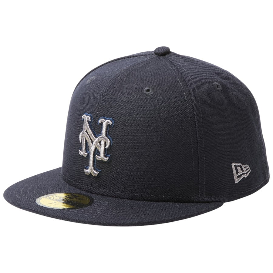 59FIFTY MLB Metallic Pewter ニューヨーク・メッツ ネイビー 15137368