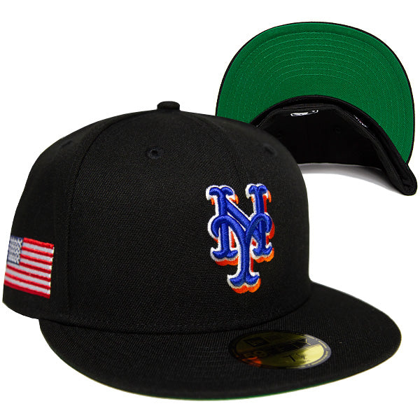 KINGS 別注 59FIFTY ニューヨーク・メッツ USA Flag ブラック ケリーアンダーバイザー
