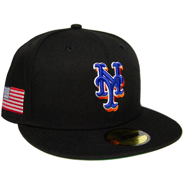 KINGS 別注 59FIFTY ニューヨーク・メッツ USA Flag ブラック ケリーアンダーバイザー