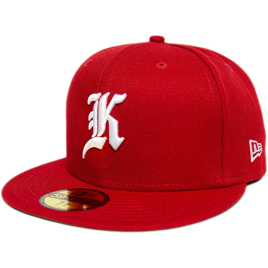 KINGS 別注 59FIFTY ANTIQUE K スカーレット ホワイト ケリーアンダーバイザー