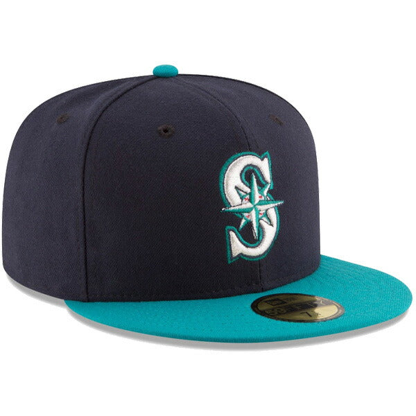 59FIFTY MLBオンフィールド シアトル・マリナーズ オルタネイト ネイビー ノースウエストグリーンバイザー