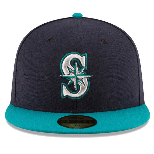 59FIFTY MLBオンフィールド シアトル・マリナーズ オルタネイト ネイビー ノースウエストグリーンバイザー