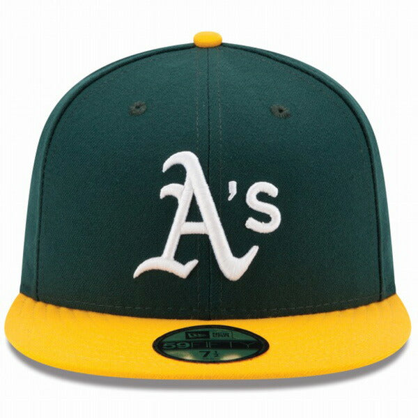 59FIFTY MLBオンフィールド オークランド・アスレチックス ホーム グリーン イエローバイザー