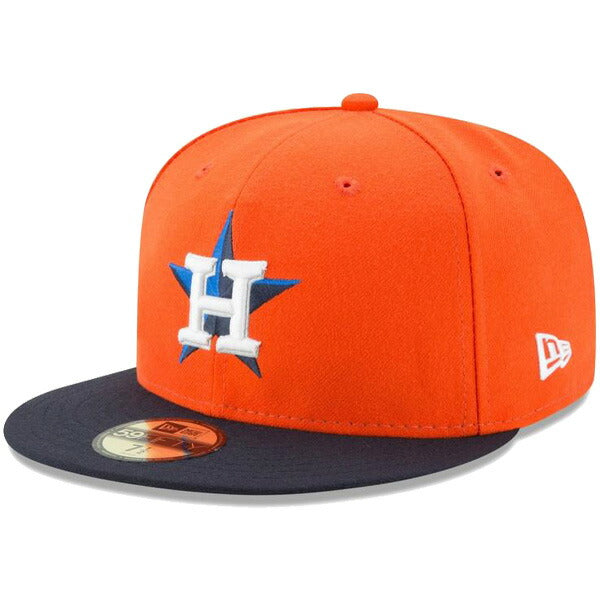 59FIFTY MLBオンフィールド ヒューストン・アストロズ オルタネイト オレンジ ネイビーバイザー