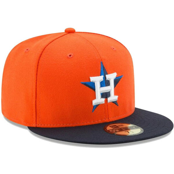 59FIFTY MLBオンフィールド ヒューストン・アストロズ オルタネイト オレンジ ネイビーバイザー