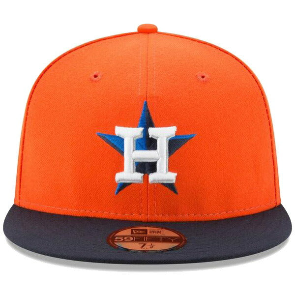 59FIFTY MLBオンフィールド ヒューストン・アストロズ オルタネイト オレンジ ネイビーバイザー