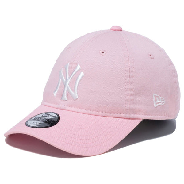 Youth 9TWENTY ウォッシュドコットン ニューヨーク・ヤンキース ピンク × ホワイト ハンドウォッシャブル