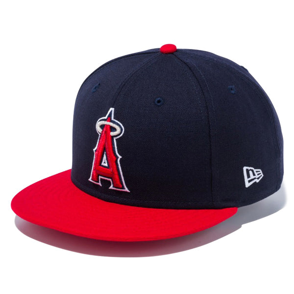 9FIFTY ロサンゼルス・エンゼルス ネイビー × チームカラー スカーレットバイザー