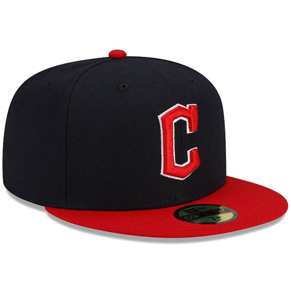 59FIFTY MLBオンフィールド クリーブランド・ガーディアンズ ホーム ブラック レッドバイザー
