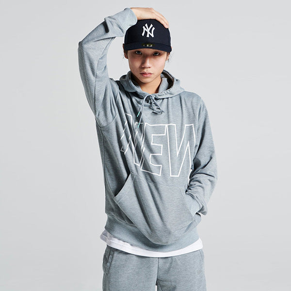 ドライスウェット プルオーバーフーディー ビックロゴ グレー × ホワイト【Performance Apparel】