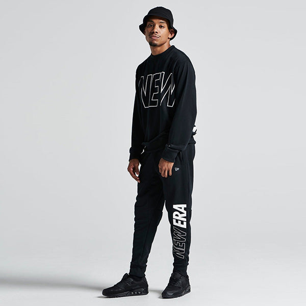 ドライスウェット クルーネック ビックロゴ ブラック × ホワイト【Performance Apparel】