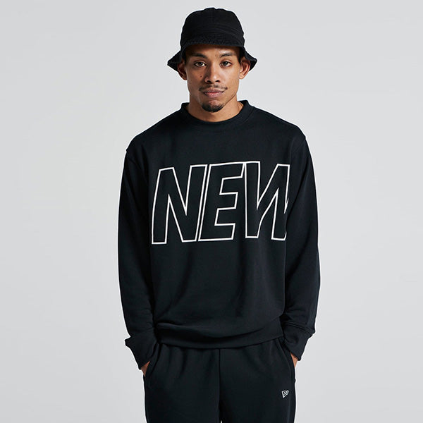 ドライスウェット クルーネック ビックロゴ ブラック × ホワイト【Performance Apparel】