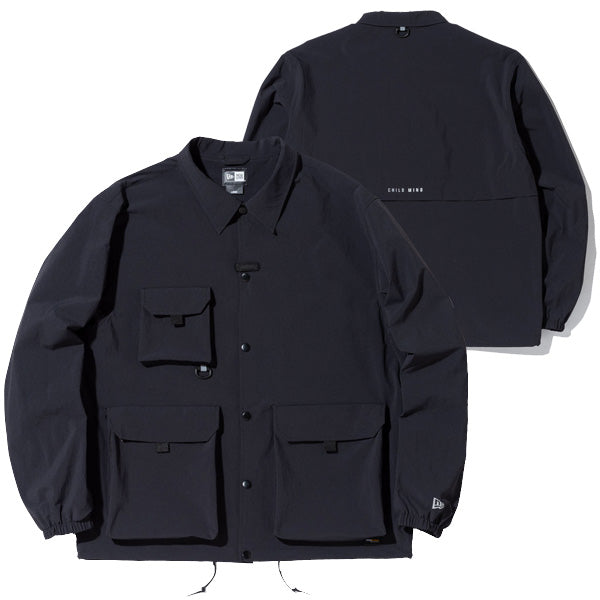フィールド コーチジャケット Angler Collection CORDURA 2WAY STRETCH WR ブラック × ホワイト 【ニューエラ アウトドア】