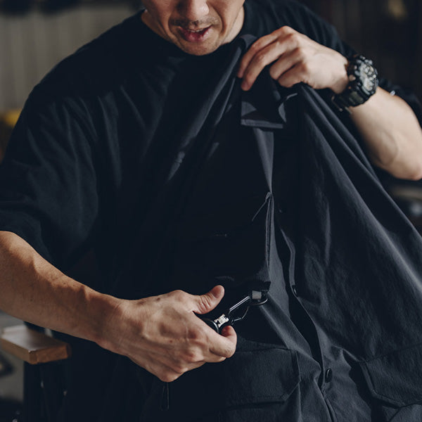 フィールド コーチジャケット Angler Collection CORDURA 2WAY STRETCH WR ブラック × ホワイト 【ニューエラ アウトドア】