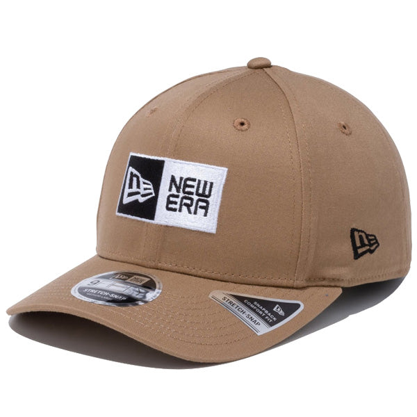 9FIFTY ストレッチスナップ ボックスロゴ カーキ × ブラック