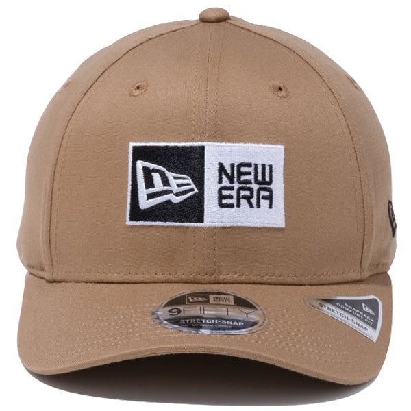 9FIFTY ストレッチスナップ ボックスロゴ カーキ × ブラック