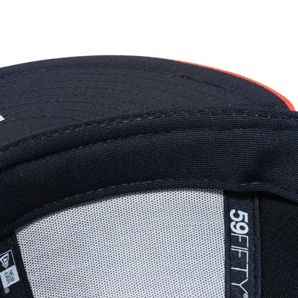 59FIFTY MLBオンフィールド ボルティモア・オリオールズ ホーム オプティックホワイト ブラック オレンジバイザー