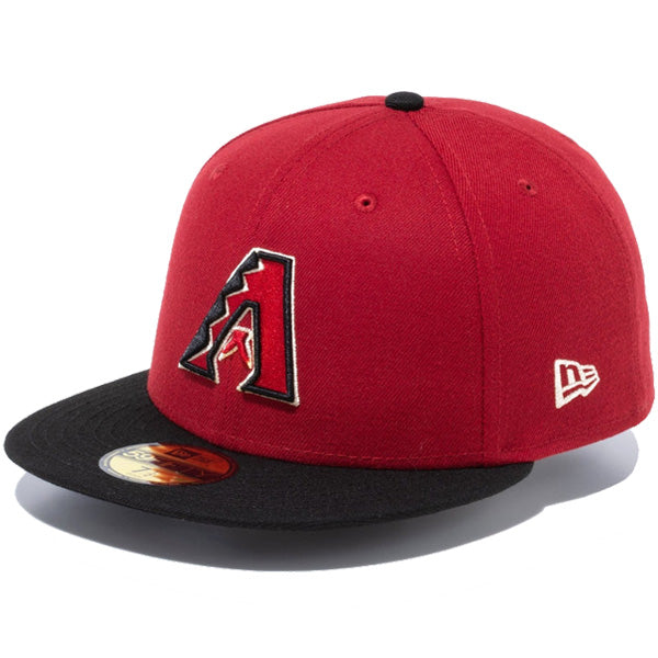 59FIFTY MLBオンフィールド アリゾナ・ダイヤモンドバックス オルタネイト3 スカーレット ブラックバイザー
