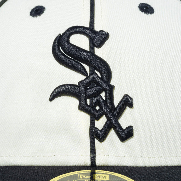 LP 59FIFTY MLB Piping シカゴ・ホワイトソックス クロームホワイト ブラックバイザー