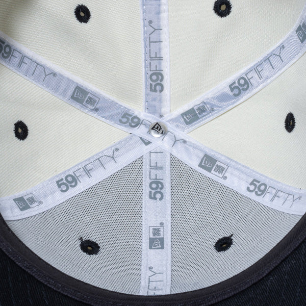LP 59FIFTY MLB Piping シカゴ・ホワイトソックス クロームホワイト ブラックバイザー