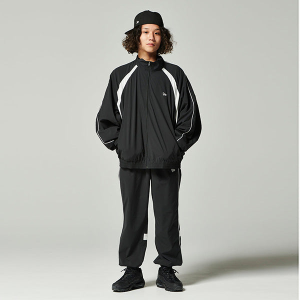 オーバーサイズド パイピング トラックジャケット ブラック【 Performance Apparel 】