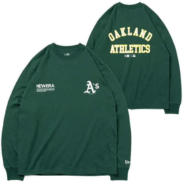 長袖 コットン Tシャツ MLB Apparel オークランド・アスレチックス ダークグリーン レギュラーフィット