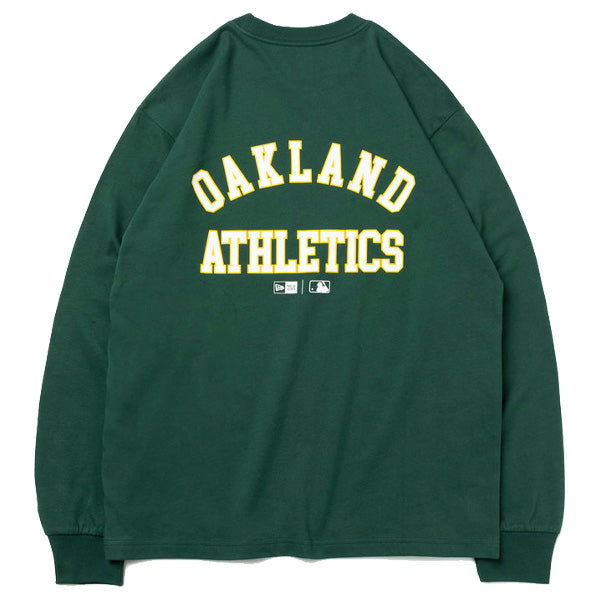 長袖 コットン Tシャツ MLB Apparel オークランド・アスレチックス ダークグリーン レギュラーフィット