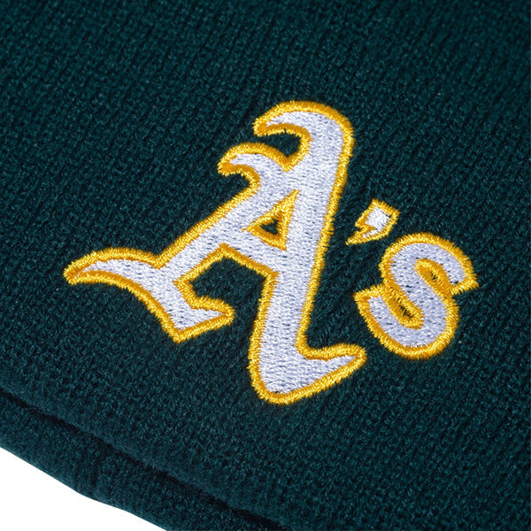 Kid's ベーシック カフニット MLB Team Logo オークランド・アスレチックス ブリティッシュグリーン