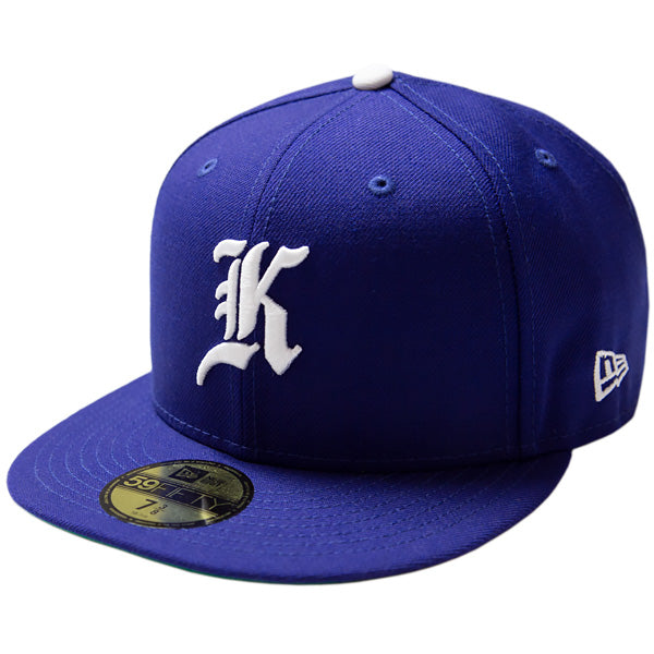 KINGS 別注 59FIFTY ANTIQUE K ディープロイヤル ケリーアンダーバイザー