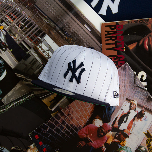 KINGS 別注 59FIFTY PIN STRIPE ニューヨーク・ヤンキース ホワイト ネイビーバイザー
