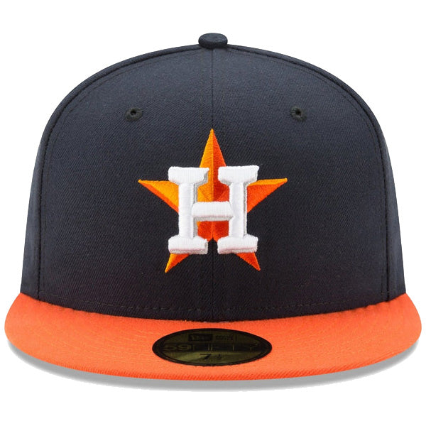 59FIFTY MLBオンフィールド ヒューストン・アストロズ ロード ネイビー オレンジバイザー
