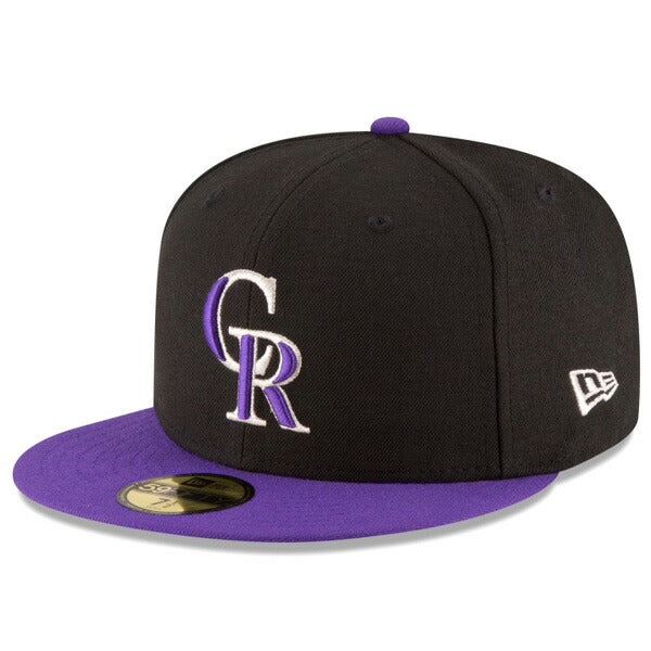 59FIFTY MLBオンフィールド コロラド・ロッキーズ オルタネイト ブラック パープルバイザー